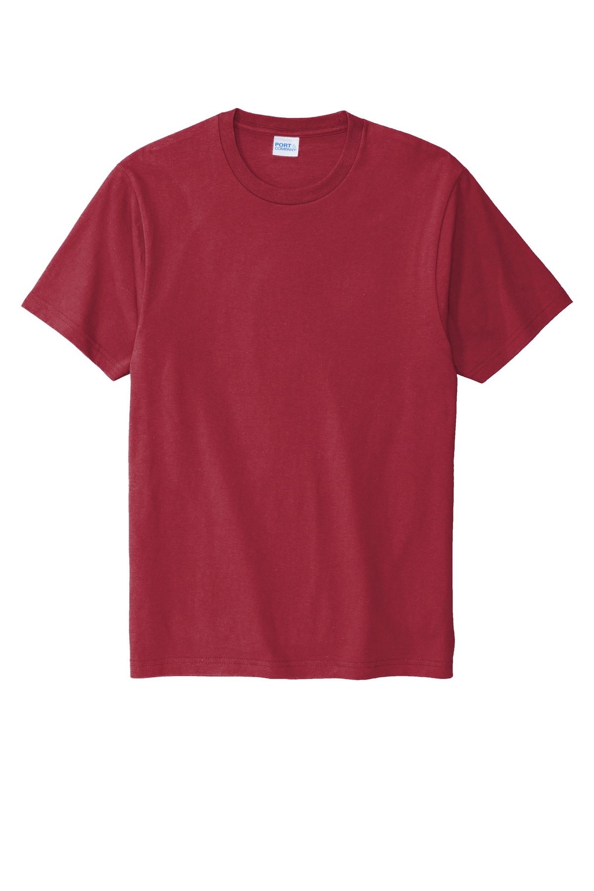 Custom Embroidered Port & Co T-Shirts  in Rich Red