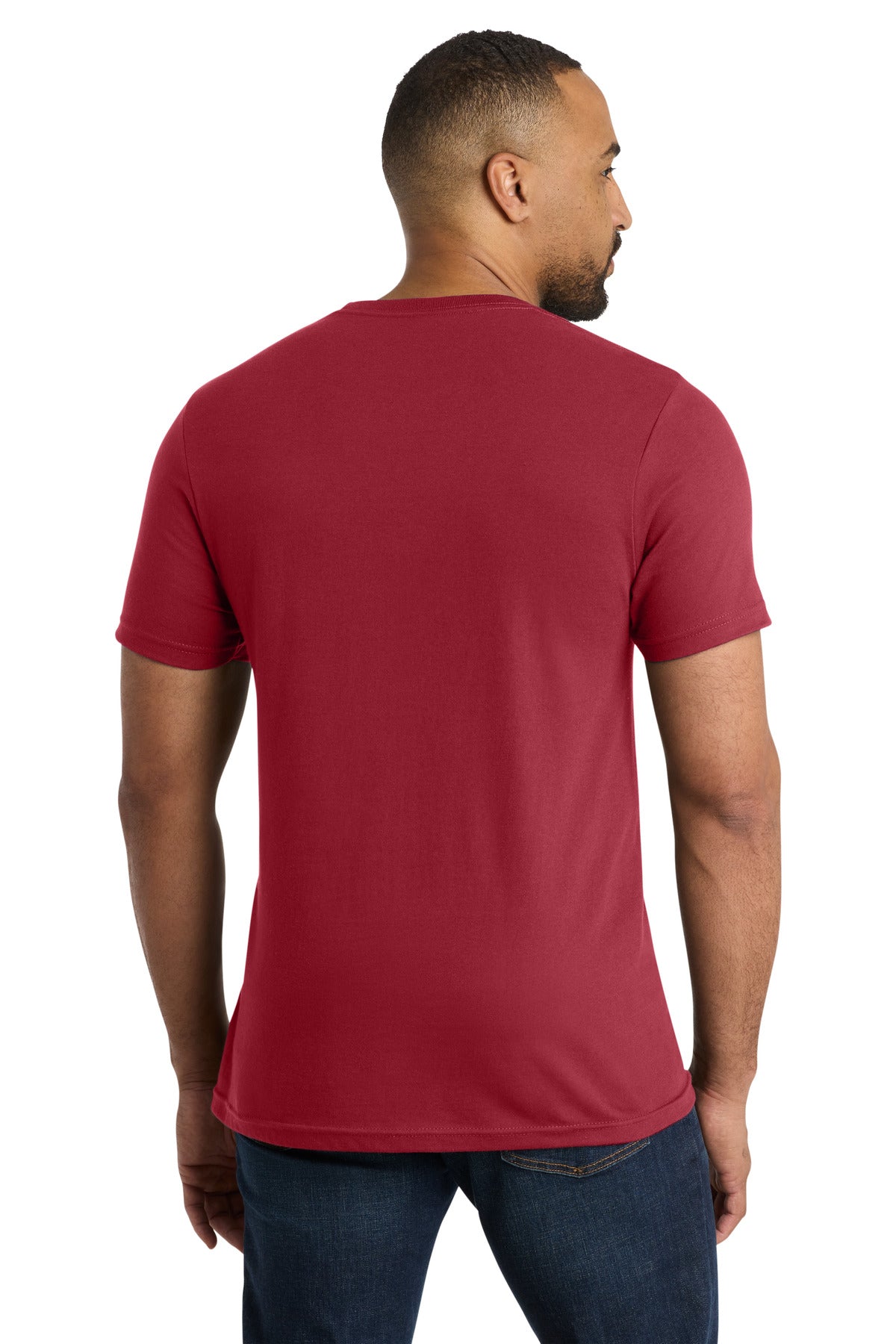 Custom Embroidered Port & Co T-Shirts  in Rich Red