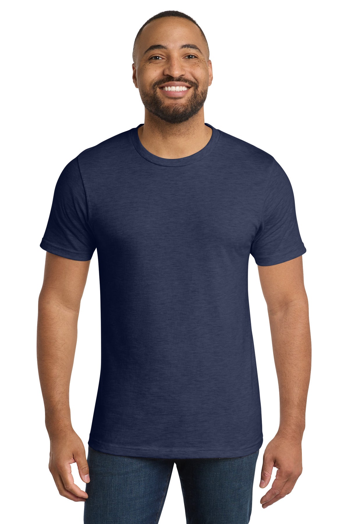 Custom Embroidered Port & Co T-Shirts  in Team Navy Heather