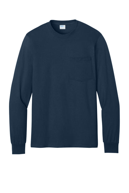 Custom Embroidered Port & Co T-Shirts  in Navy