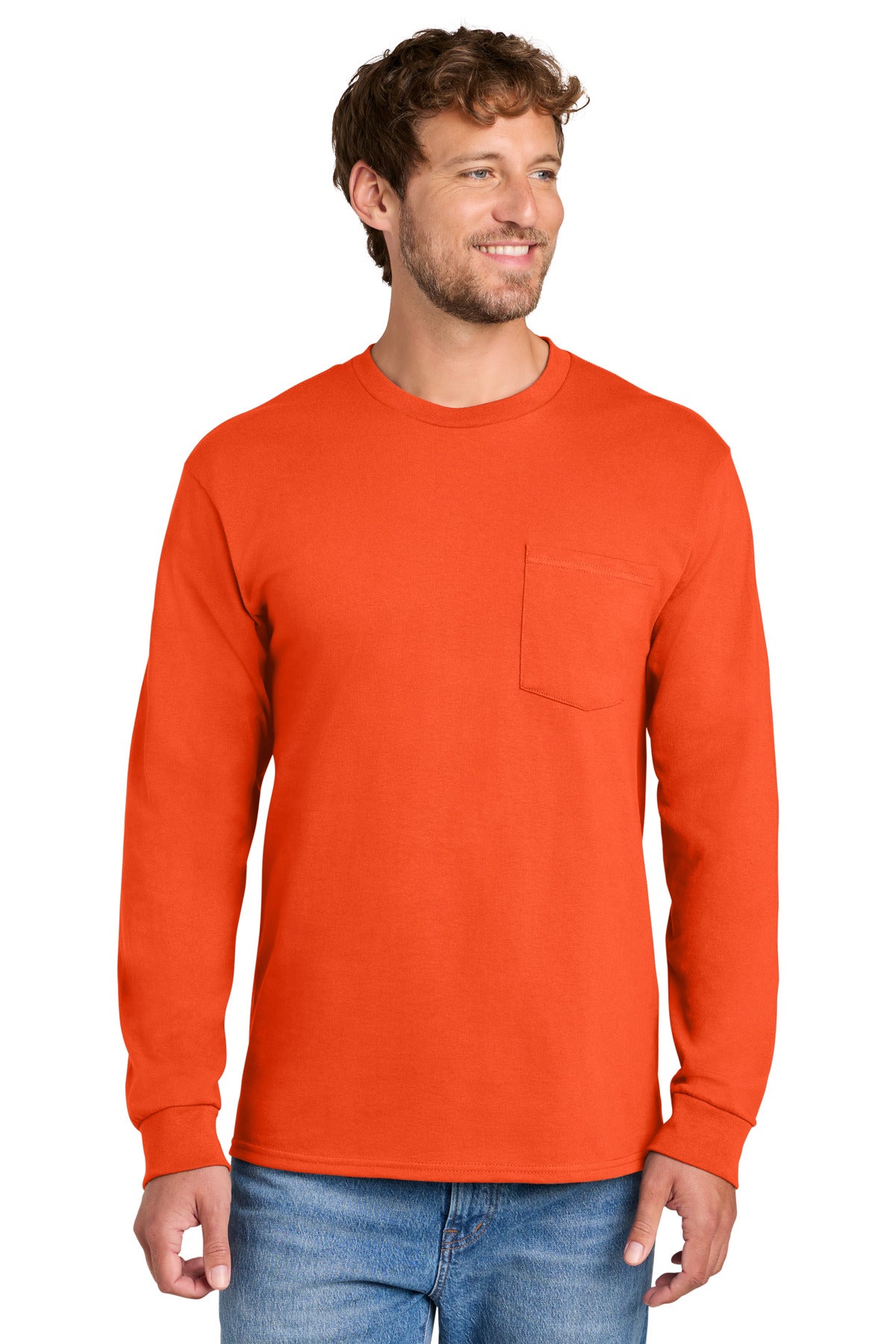 Custom Embroidered Port & Co T-Shirts  in Orange