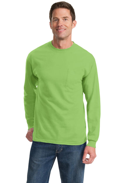Port & Company Long Sleeve Essential Pocket Tee.  PC61LSP