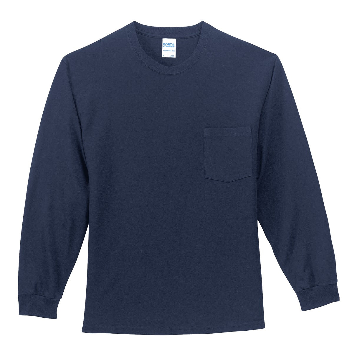 Port & Company Long Sleeve Essential Pocket Tee.  PC61LSP