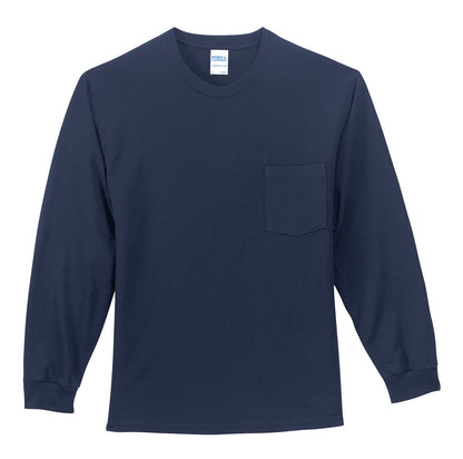 Port & Company Long Sleeve Essential Pocket Tee.  PC61LSP
