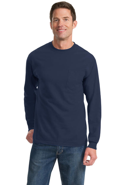 Port & Company Long Sleeve Essential Pocket Tee.  PC61LSP