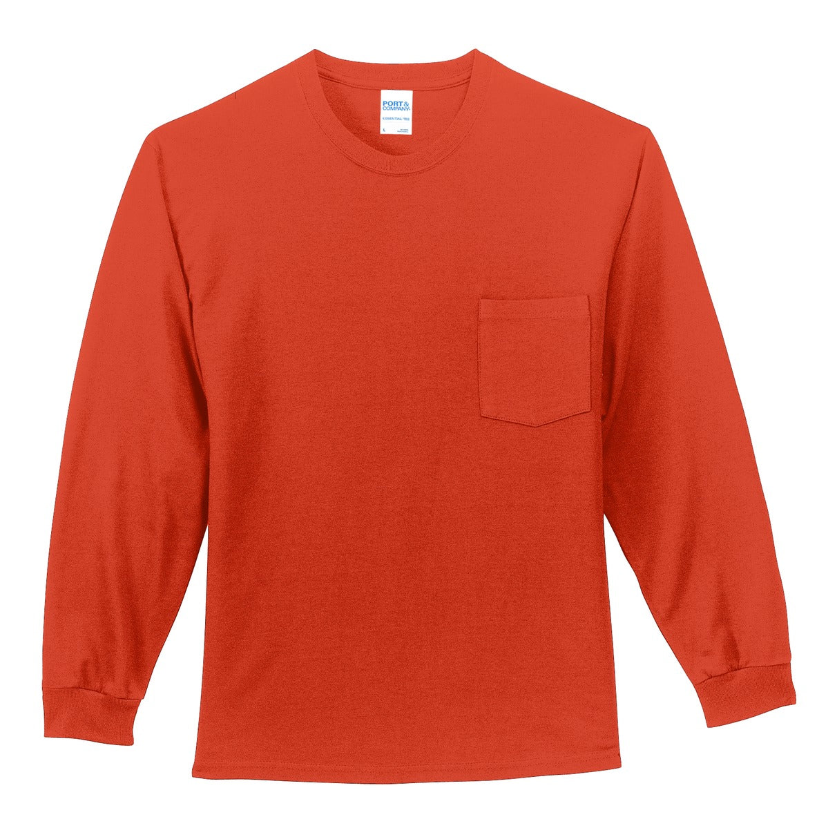 Port & Company Long Sleeve Essential Pocket Tee.  PC61LSP