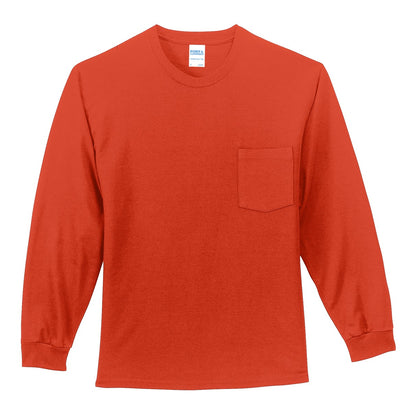 Port & Company Long Sleeve Essential Pocket Tee.  PC61LSP