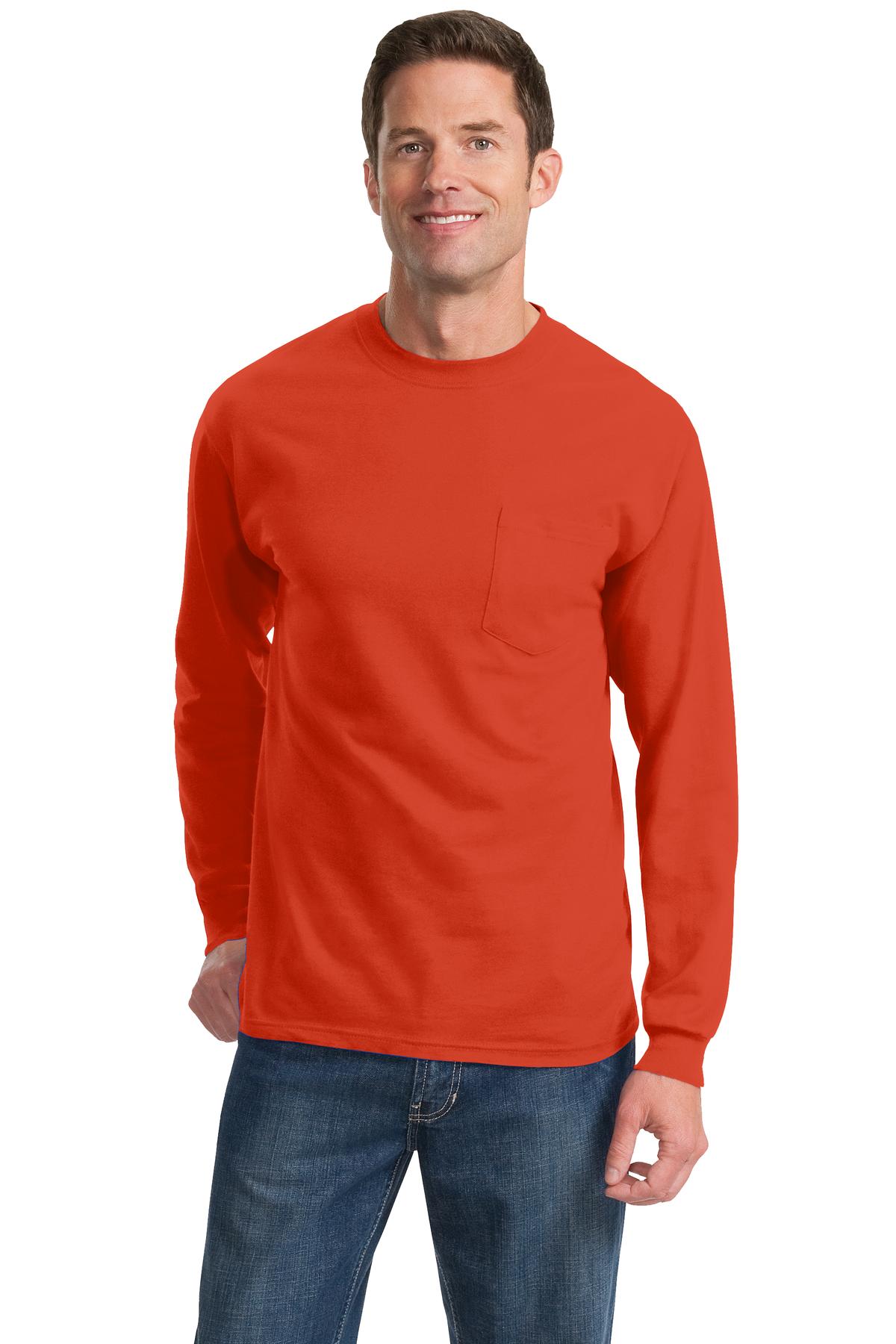 Port & Company Long Sleeve Essential Pocket Tee.  PC61LSP