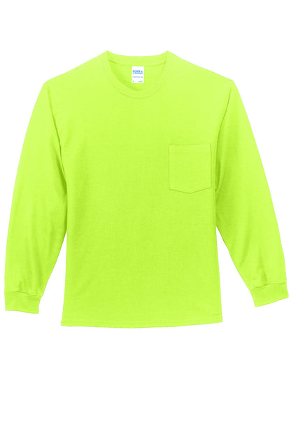 Port & Company Long Sleeve Essential Pocket Tee.  PC61LSP