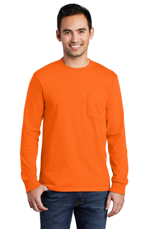 Port & Company Long Sleeve Essential Pocket Tee.  PC61LSP