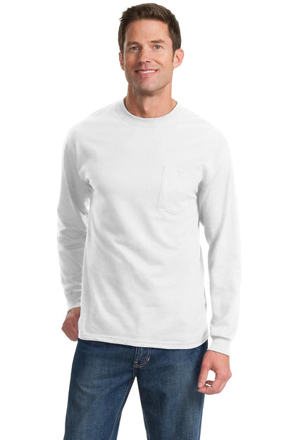 Port & Company Long Sleeve Essential Pocket Tee.  PC61LSP