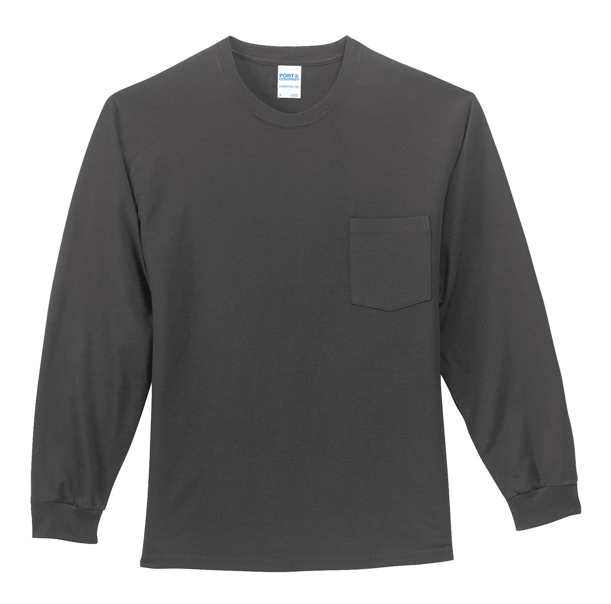 Port & Company Long Sleeve Essential Pocket Tee.  PC61LSP