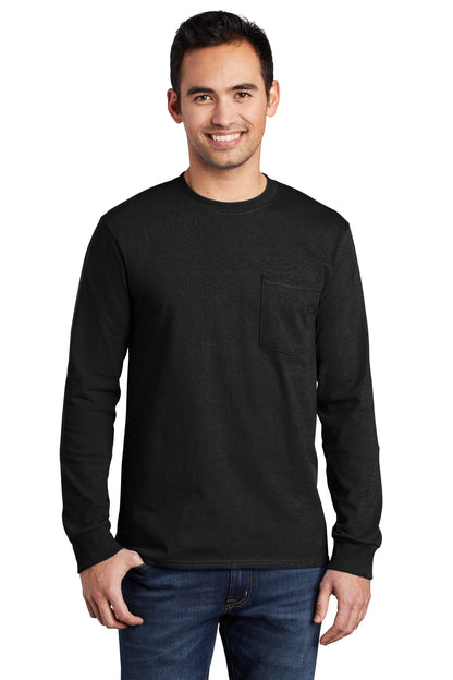 Port & Company Long Sleeve Essential Pocket Tee.  PC61LSP