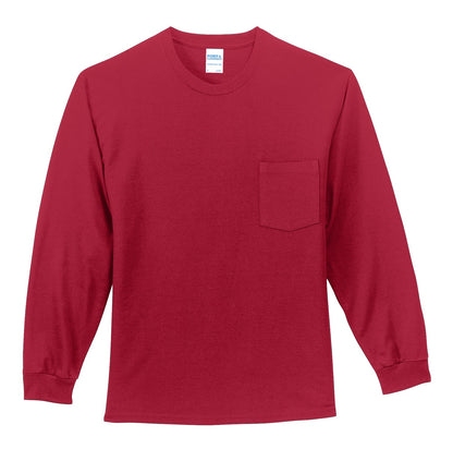 Port & Company Long Sleeve Essential Pocket Tee.  PC61LSP