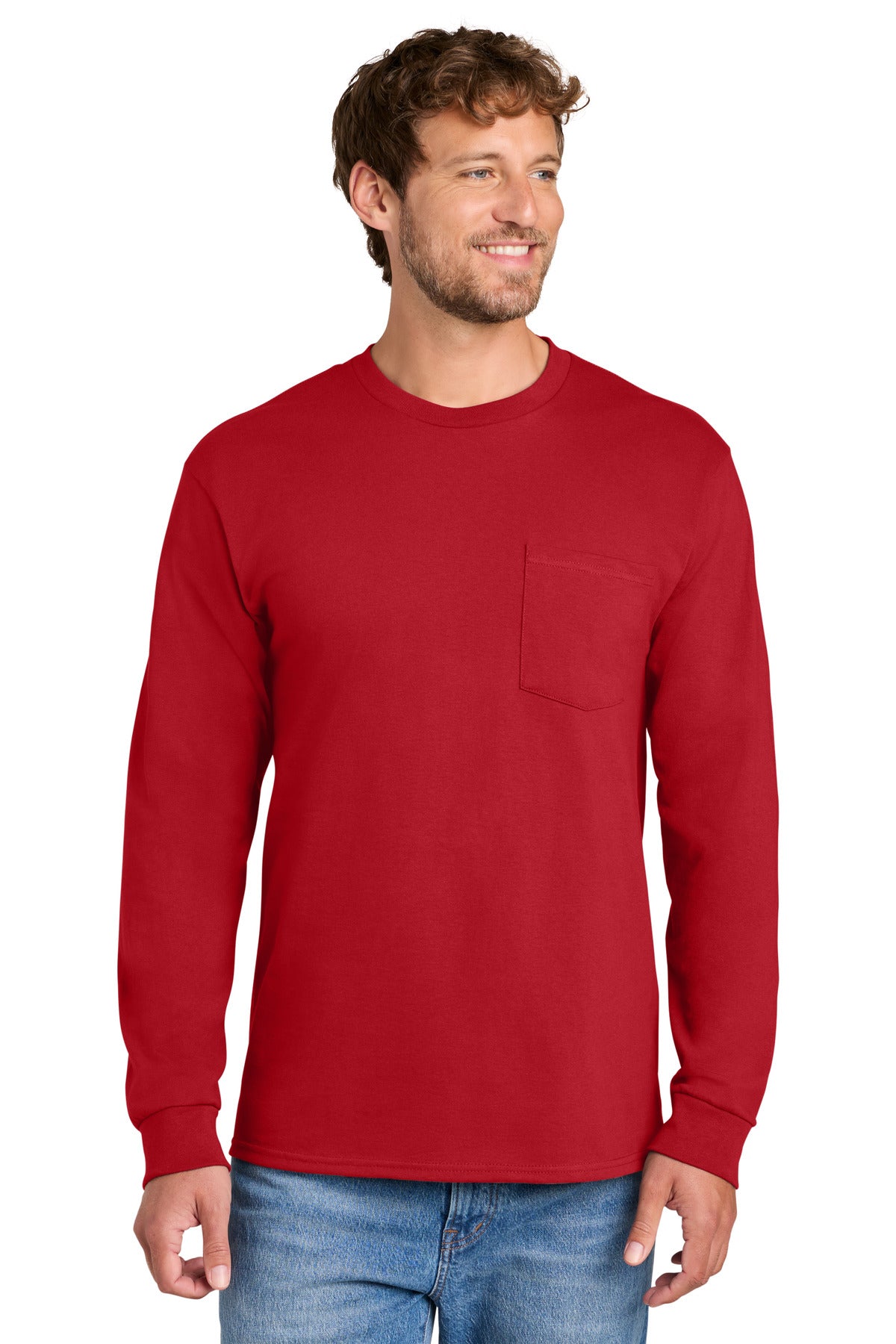 Custom Embroidered Port & Co T-Shirts  in Red