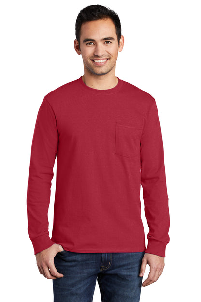Port & Company Long Sleeve Essential Pocket Tee.  PC61LSP