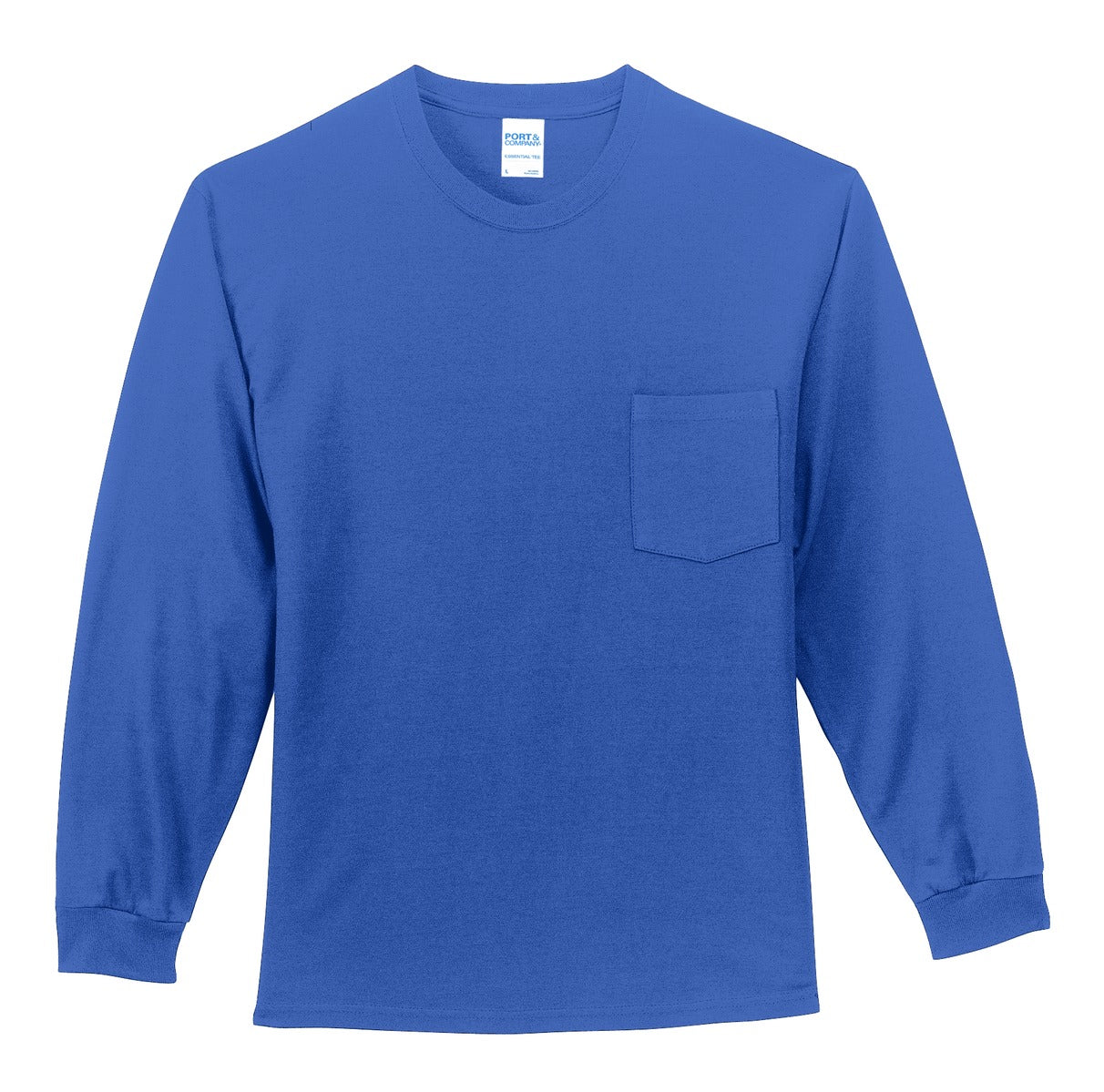 Port & Company Long Sleeve Essential Pocket Tee.  PC61LSP