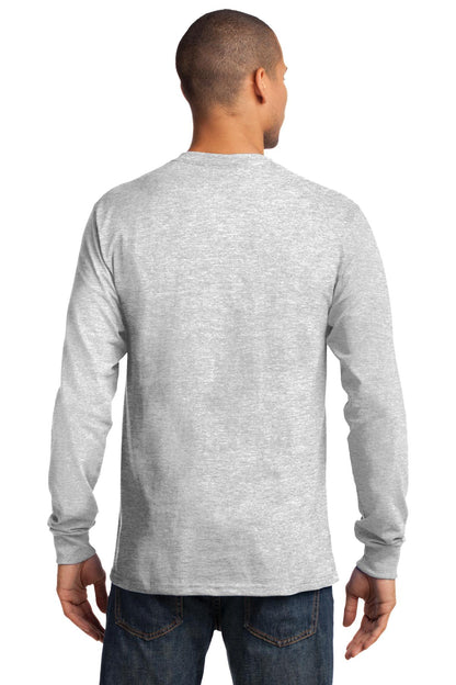 Custom Embroidered Port & Company - Tall Long Sleeve Essential Tee. PC61LST,Ash