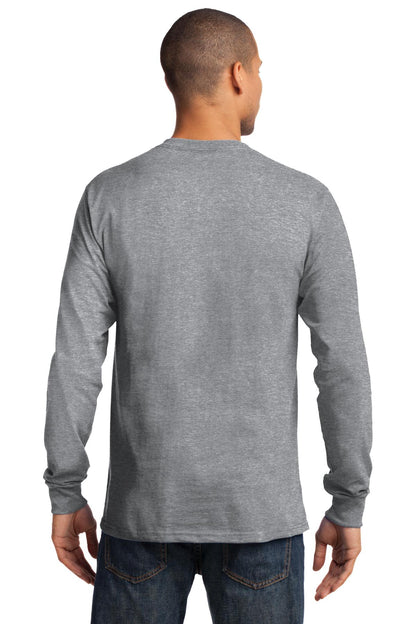 Custom Embroidered Port & Company - Tall Long Sleeve Essential Tee. PC61LST,Athletic Heather