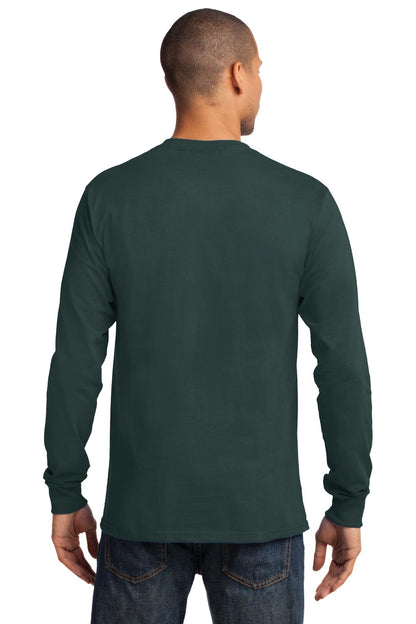 Custom Embroidered Port & Company - Tall Long Sleeve Essential Tee. PC61LST,Dark Green