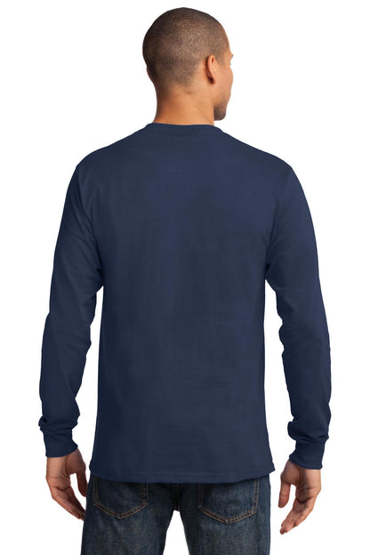 Custom Embroidered Port & Company - Tall Long Sleeve Essential Tee. PC61LST,Navy