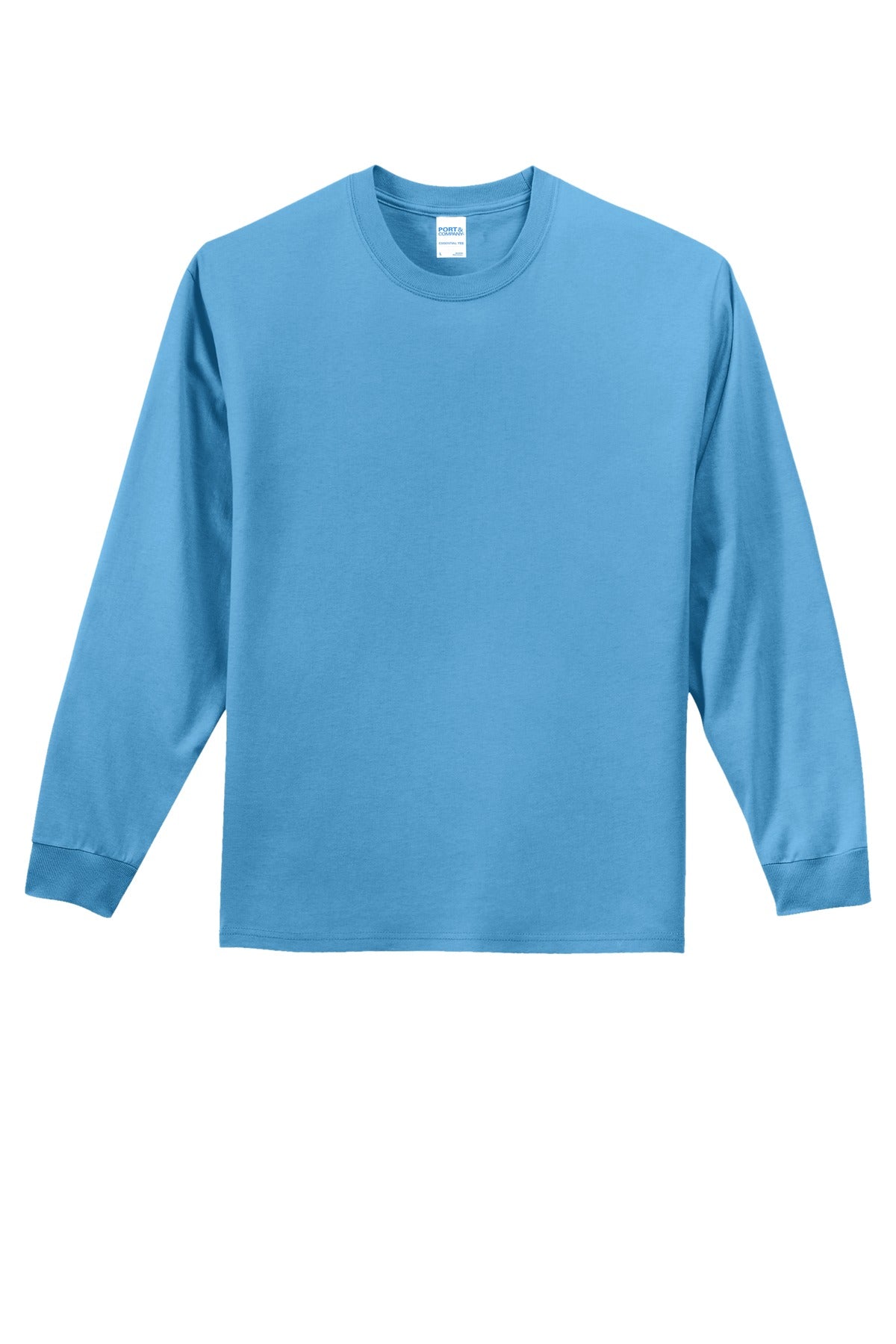 Port & Company Long Sleeve Essential Tee. PC61LS Aquatic Blue