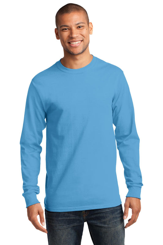 Port & Company Long Sleeve Essential Tee. PC61LS Aquatic Blue