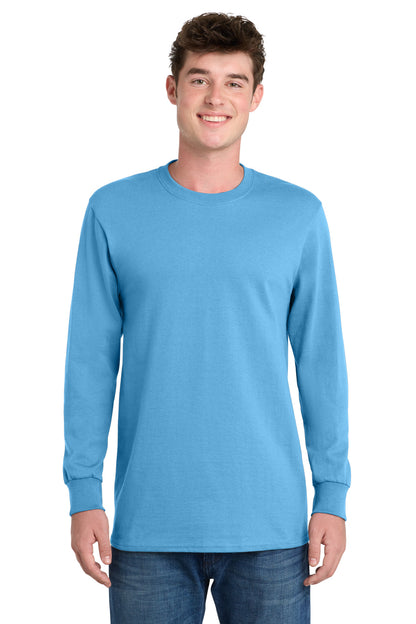 Custom Embroidered Port & Co T-Shirts  in Aquatic Blue