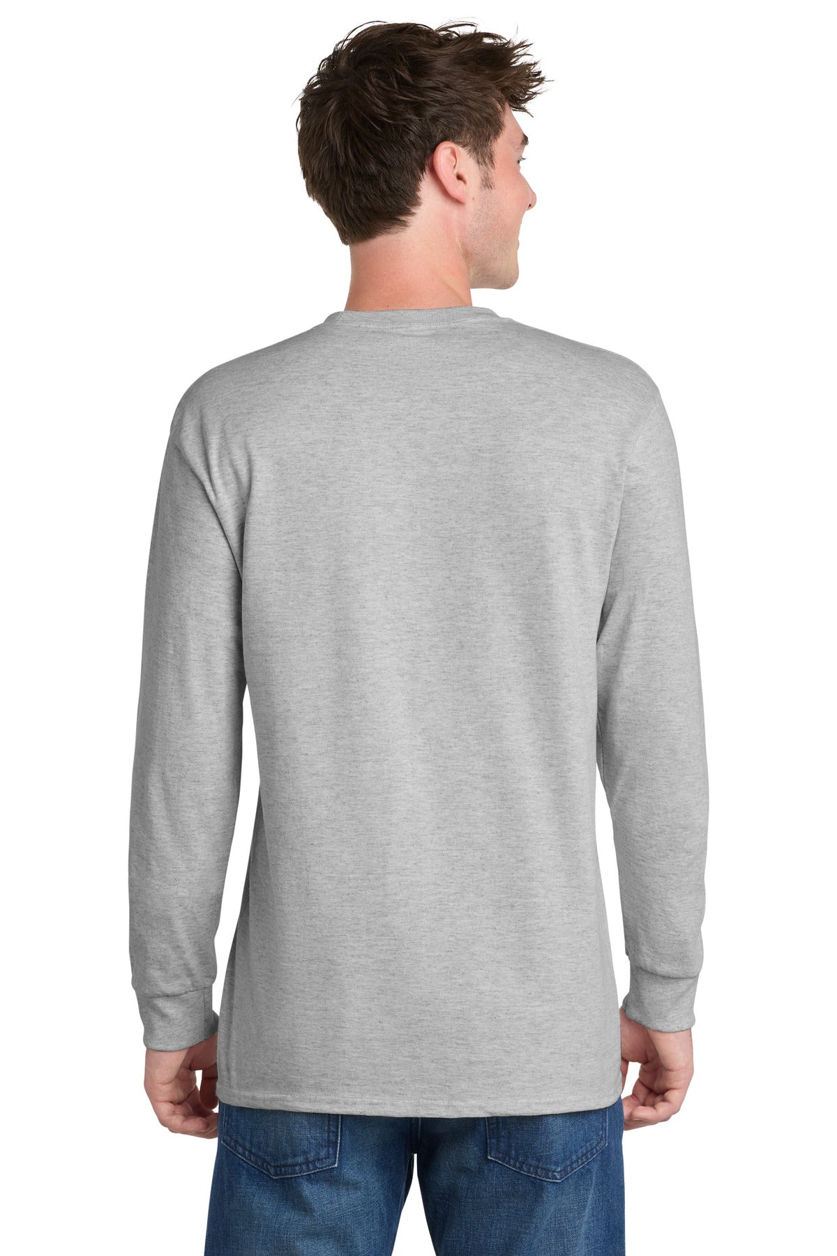 Custom Embroidered Port & Co T-Shirts  in Ash
