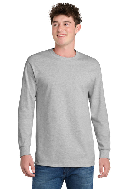 Custom Embroidered Port & Co T-Shirts  in Ash