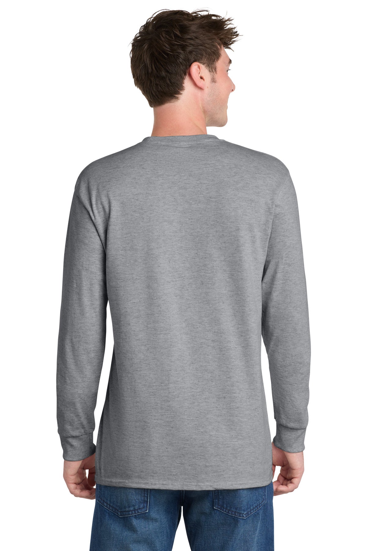 Custom Embroidered Port & Co T-Shirts  in Athletic Heather