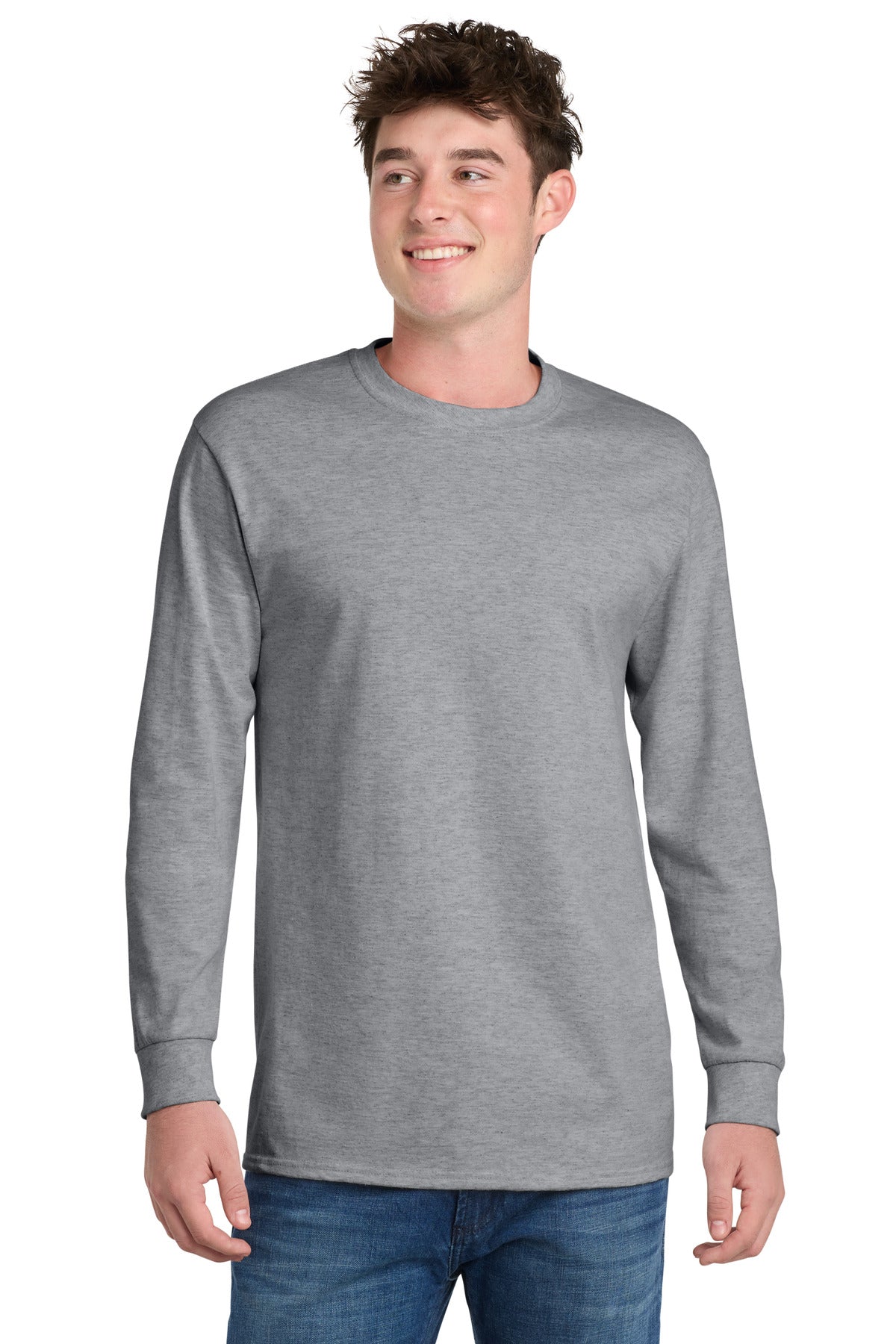 Custom Embroidered Port & Co T-Shirts  in Athletic Heather