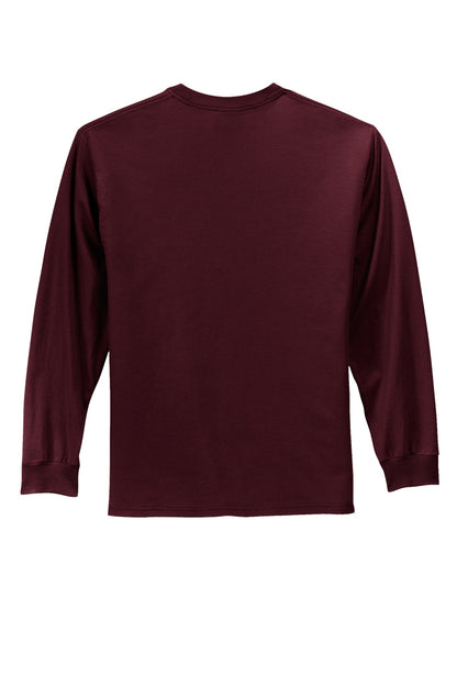 Custom Embroidered Port & Co T-Shirts  in Athletic Maroon
