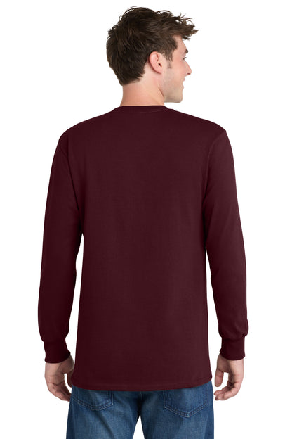 Custom Embroidered Port & Co T-Shirts  in Athletic Maroon