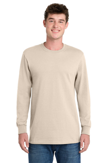 Custom Embroidered Port & Co T-Shirts  in Natural