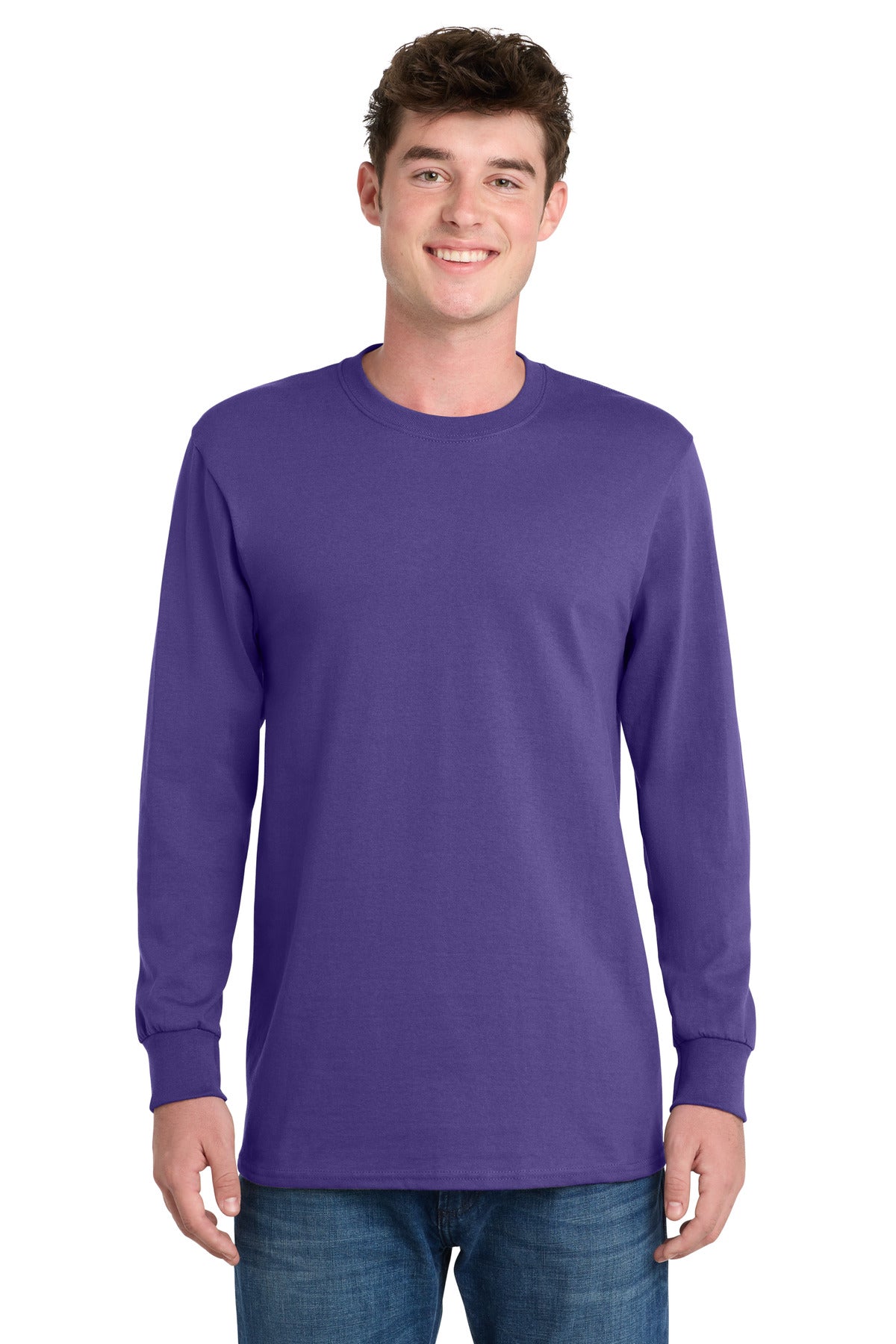 Custom Embroidered Port & Co T-Shirts  in Purple