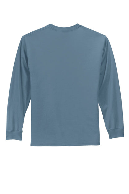 Custom Embroidered Port & Co T-Shirts  in Stonewashed Blue