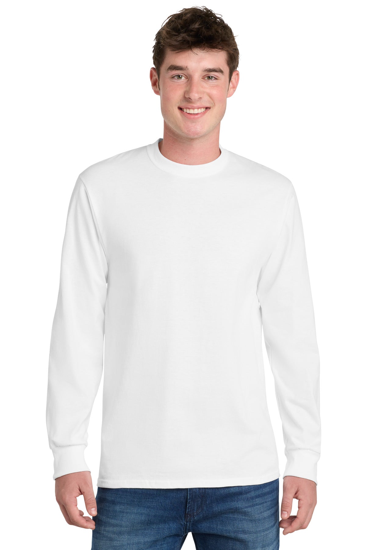 Custom Embroidered Port & Co T-Shirts  in White