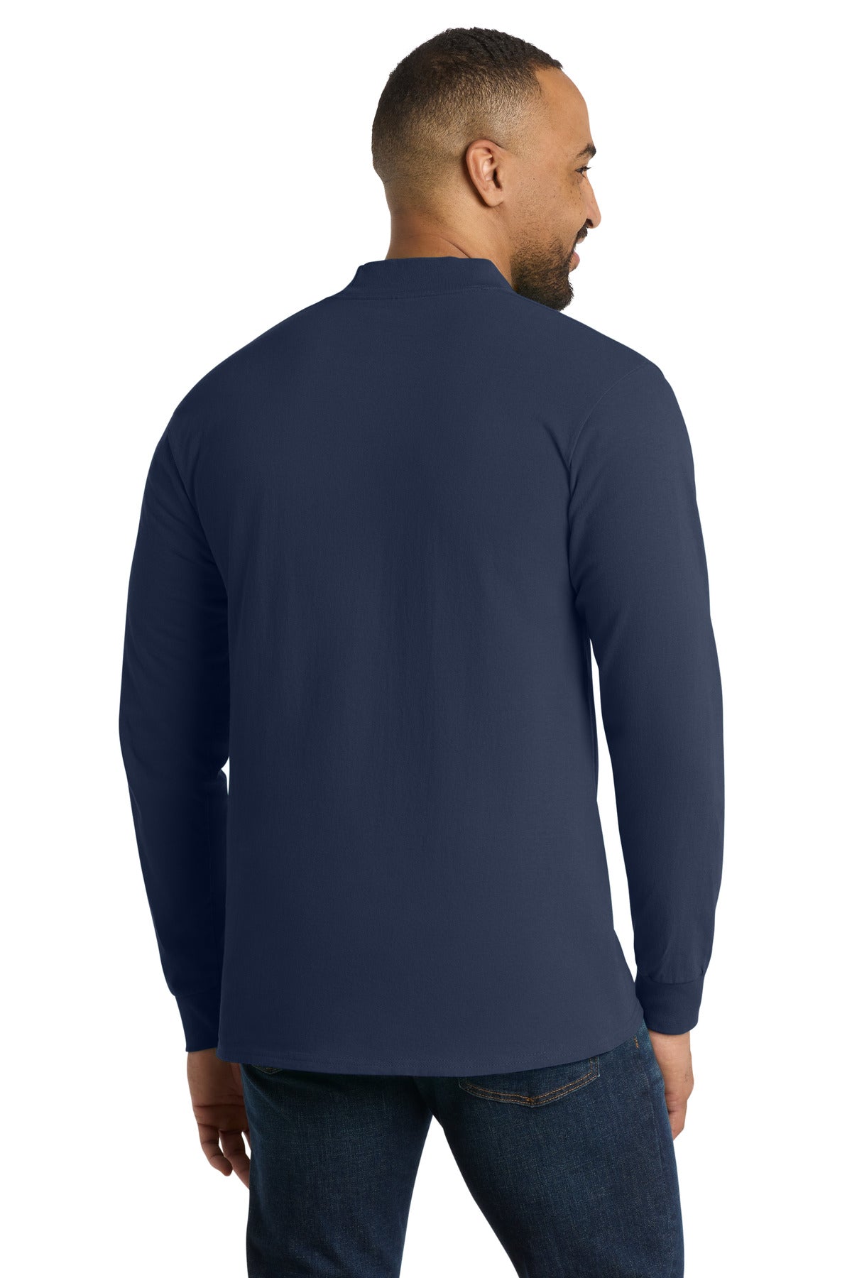 Custom Embroidered Port & Co Polos in Navy