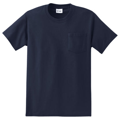 Custom Embroidered Port & Co T-Shirts  in Deep Navy