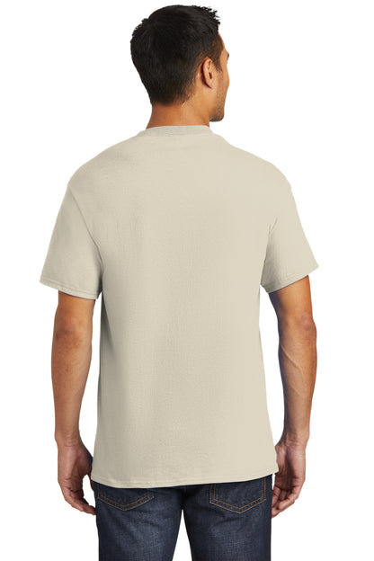 Custom Embroidered Port & Company - Tall Essential Pocket Tee. PC61PT,Natural