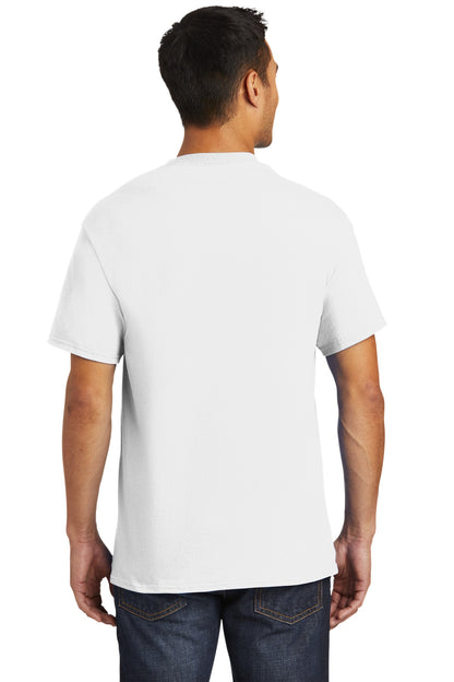 Custom Embroidered Port & Company - Tall Essential Pocket Tee. PC61PT,White