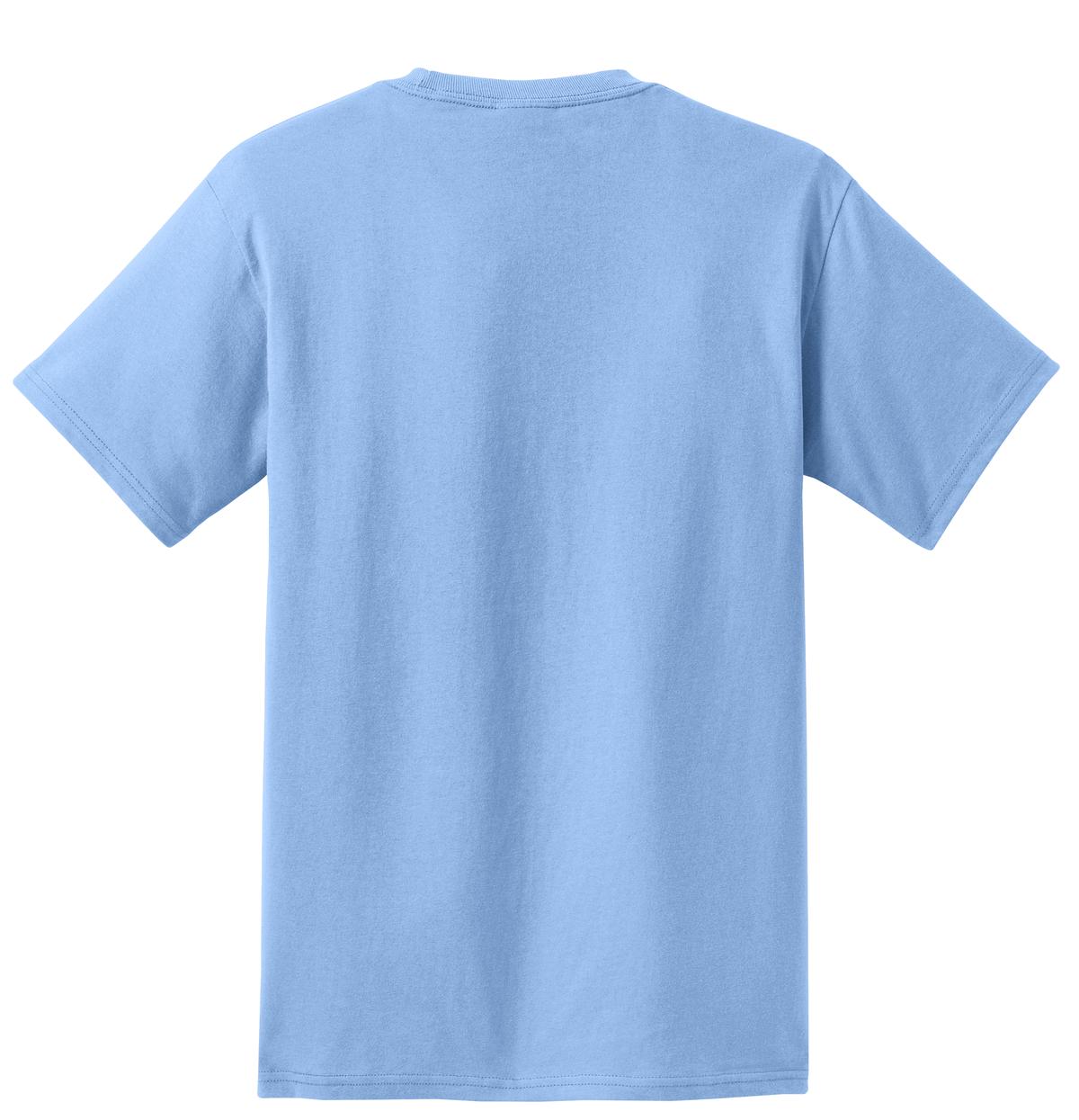 Custom Embroidered Port & Co T-Shirts  in Light Blue