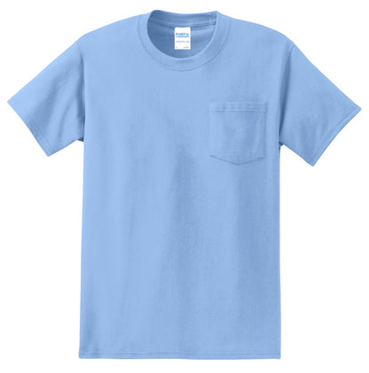 Custom Embroidered Port & Co T-Shirts  in Light Blue