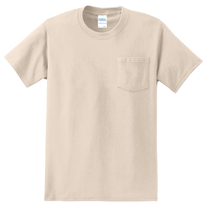 Custom Embroidered Port & Co T-Shirts  in Natural