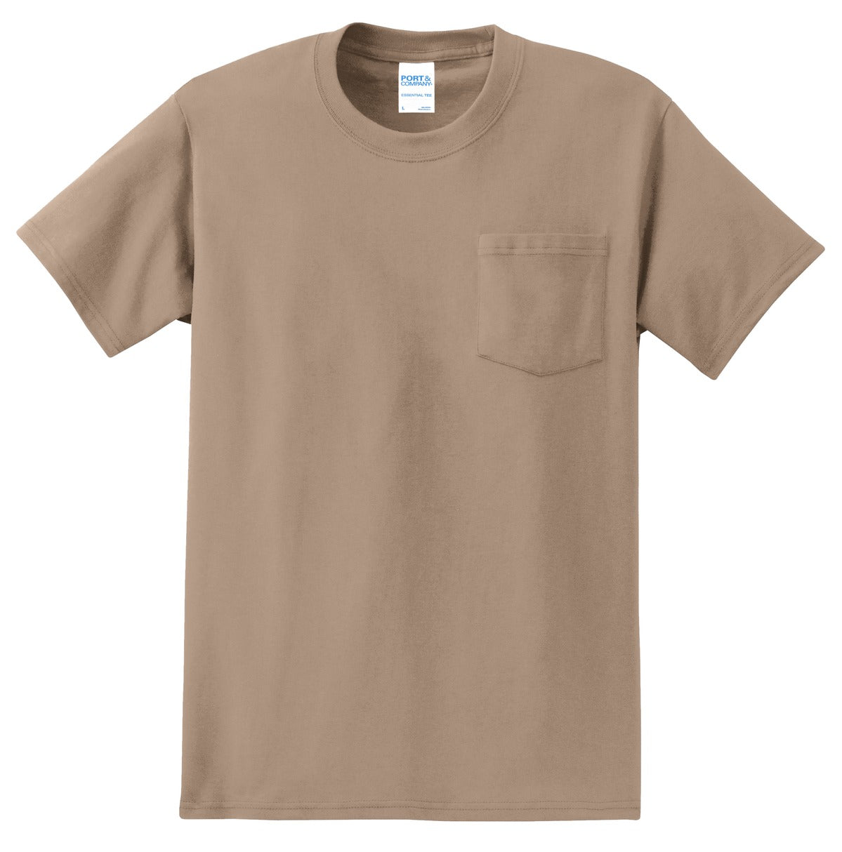 Custom Embroidered Port & Co T-Shirts  in Sand
