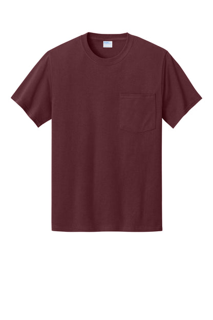 Custom Embroidered Port & Co T-Shirts  in Athletic Maroon