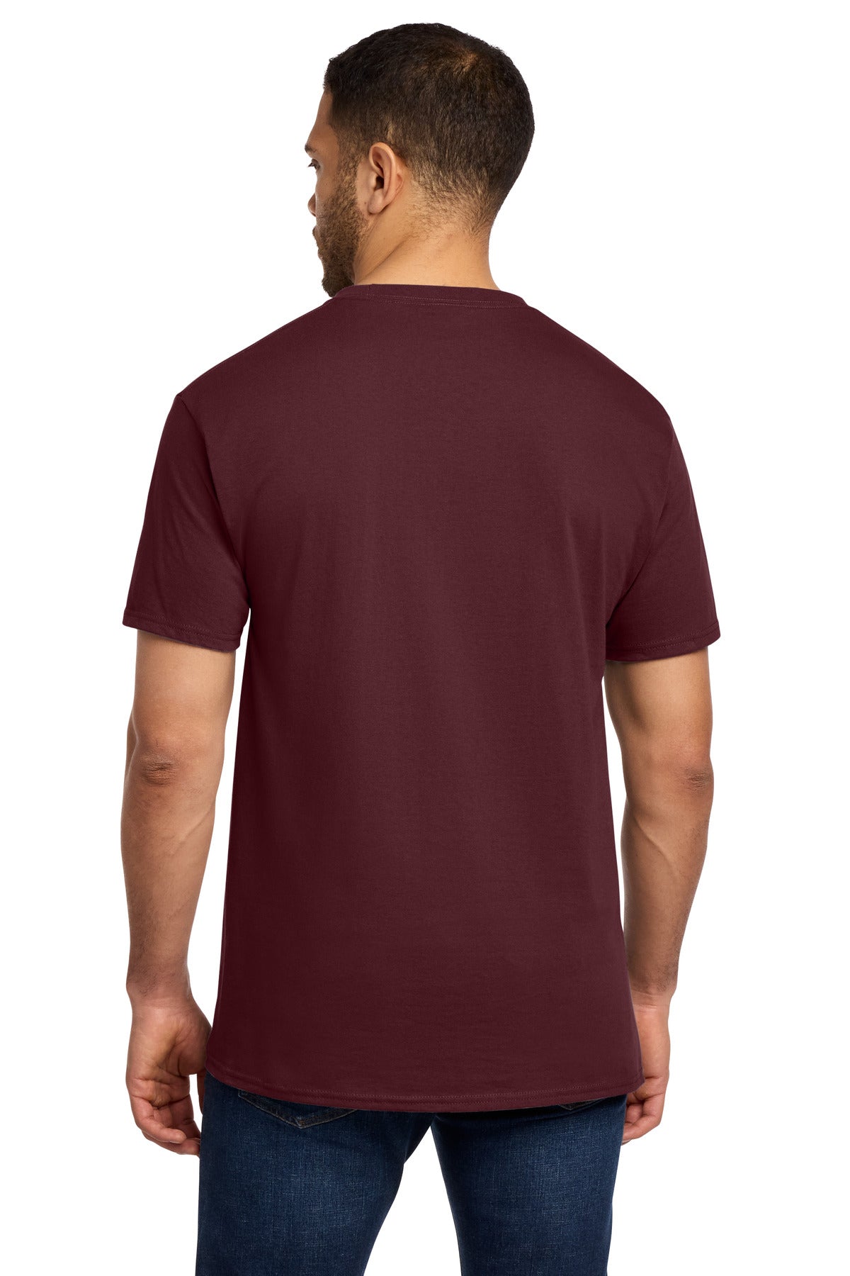 Custom Embroidered Port & Co T-Shirts  in Athletic Maroon