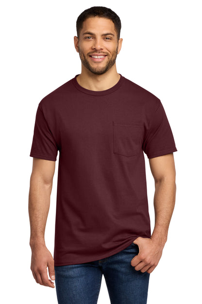 Custom Embroidered Port & Co T-Shirts  in Athletic Maroon