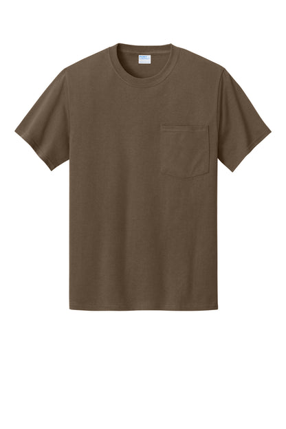 Custom Embroidered Port & Co T-Shirts  in Brown